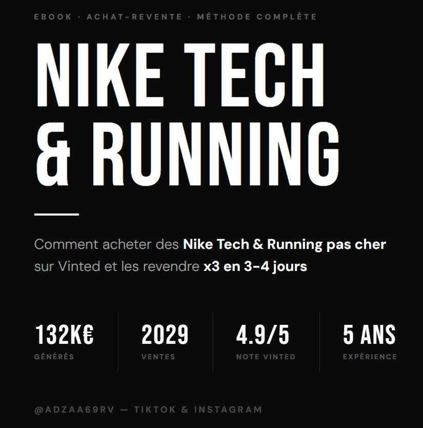 Ebook — Nike Tech & Running : trouver des pièces à prix cassés sur Vinted